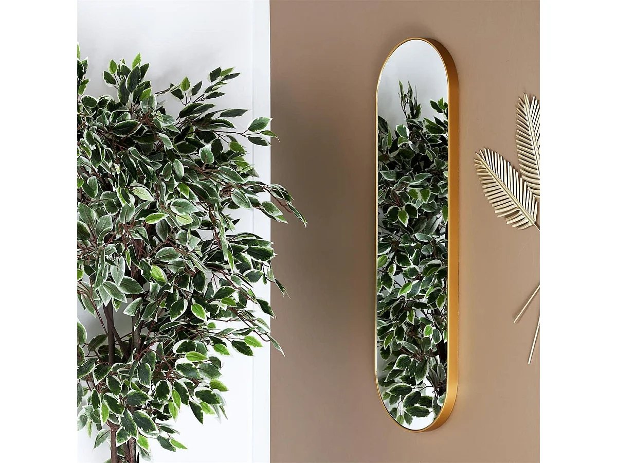 Miroir Doré Ovale 30x100 cm - HEVIA