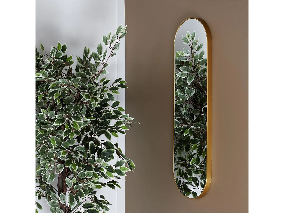 Miroir Doré Ovale 30x100 cm - HEVIA