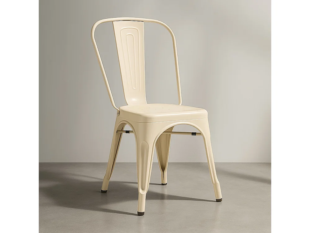 Sedia da pranzo - Design industriale - Acciaio - Opaco - Nuova edizione -Stylix