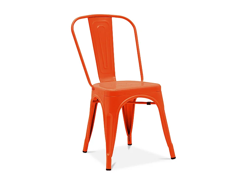 Chaise de salle à manger - Design industriel - Acier - Mat - Nouvelle édition -Stylix Orange