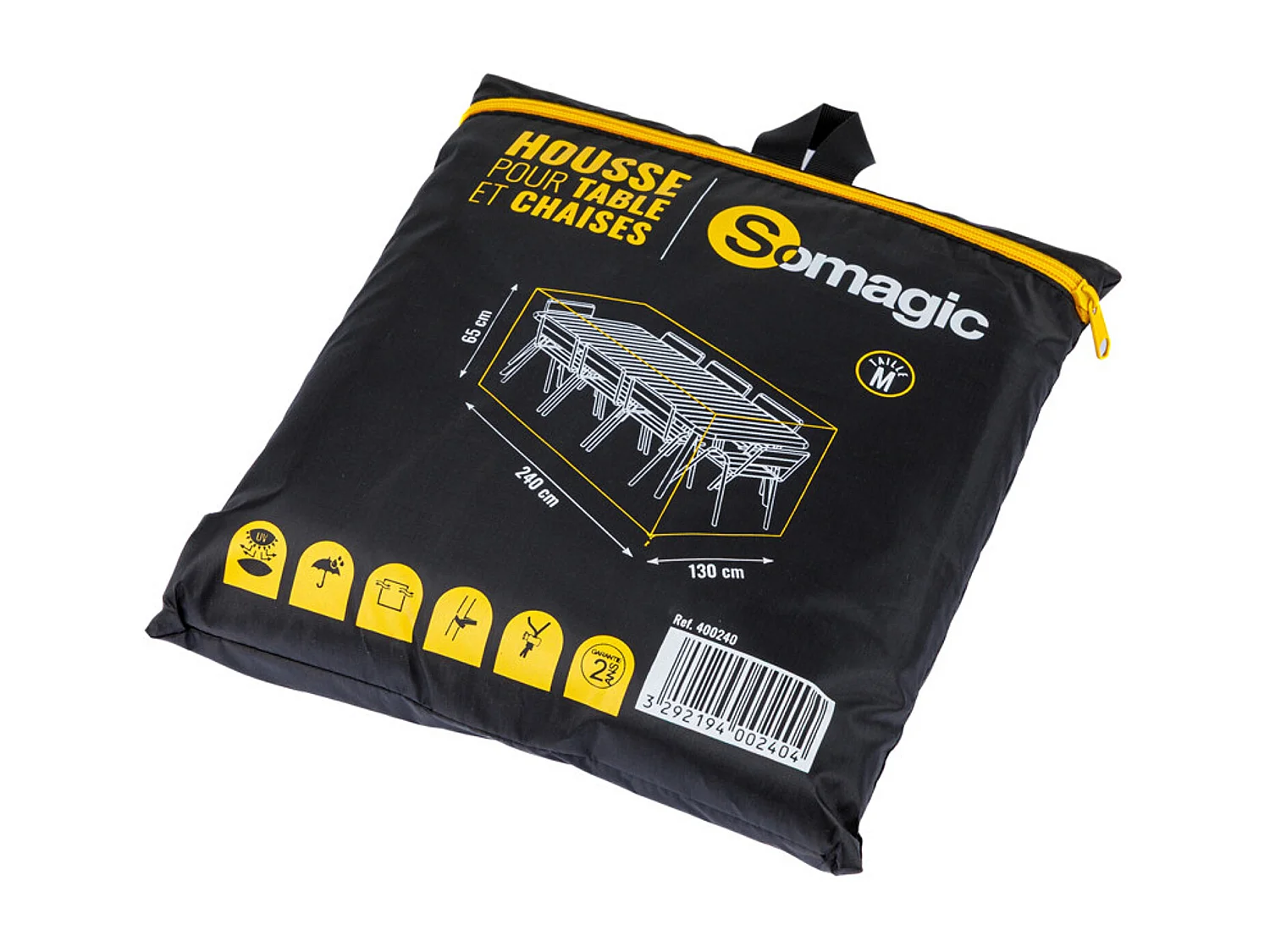 Housse L 240 x l 130 x H 65 cm pour salon de jardin - SOMAGIC