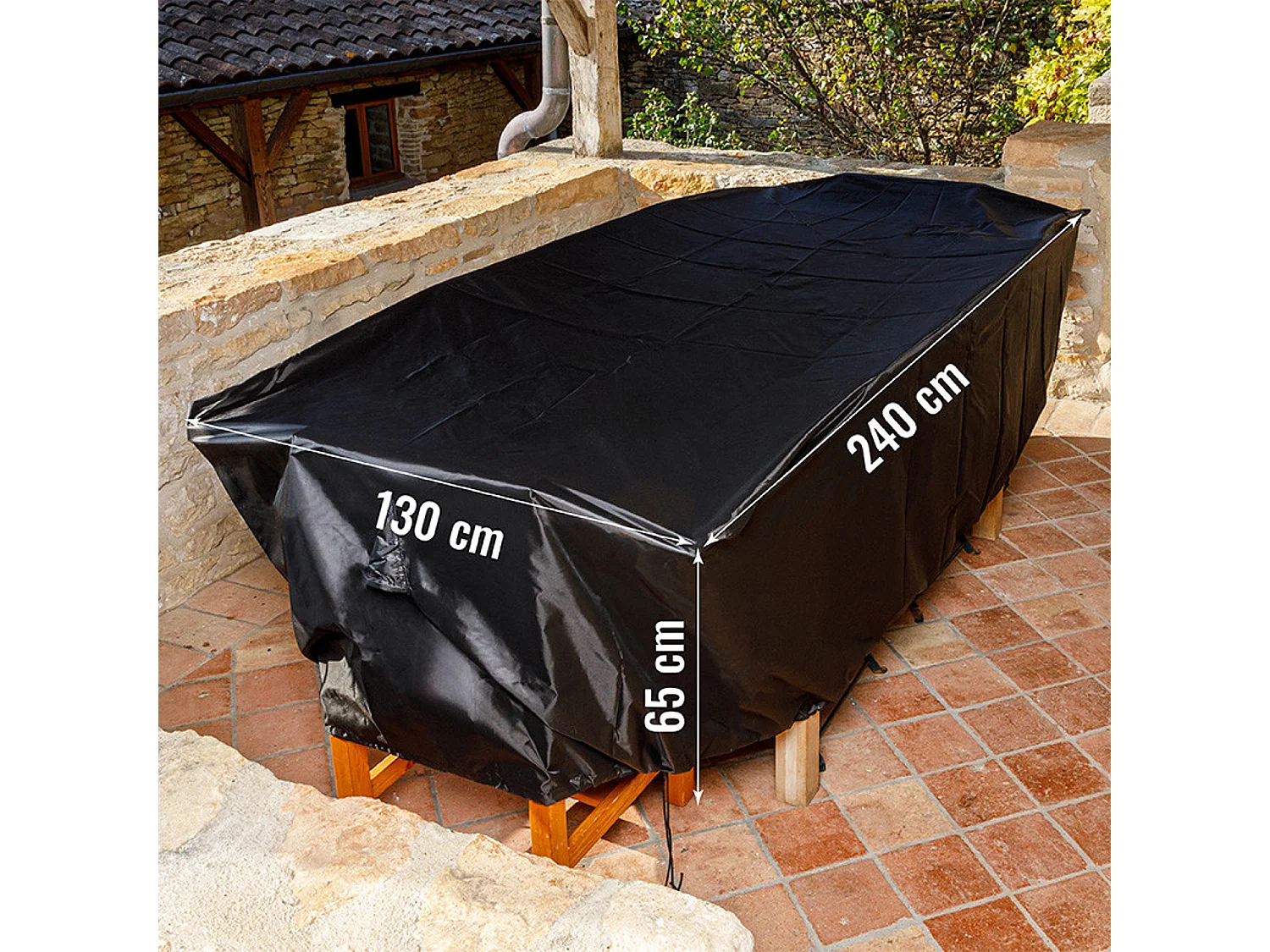 Housse L 240 x l 130 x H 65 cm pour salon de jardin - SOMAGIC