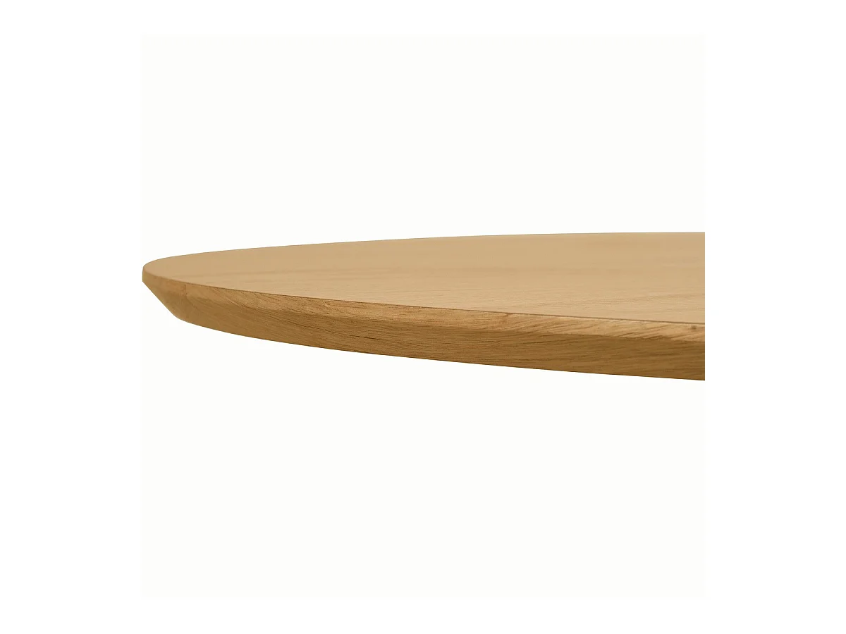 Table basse ronde en bois piètement cannelé Ø80 cm - Ada