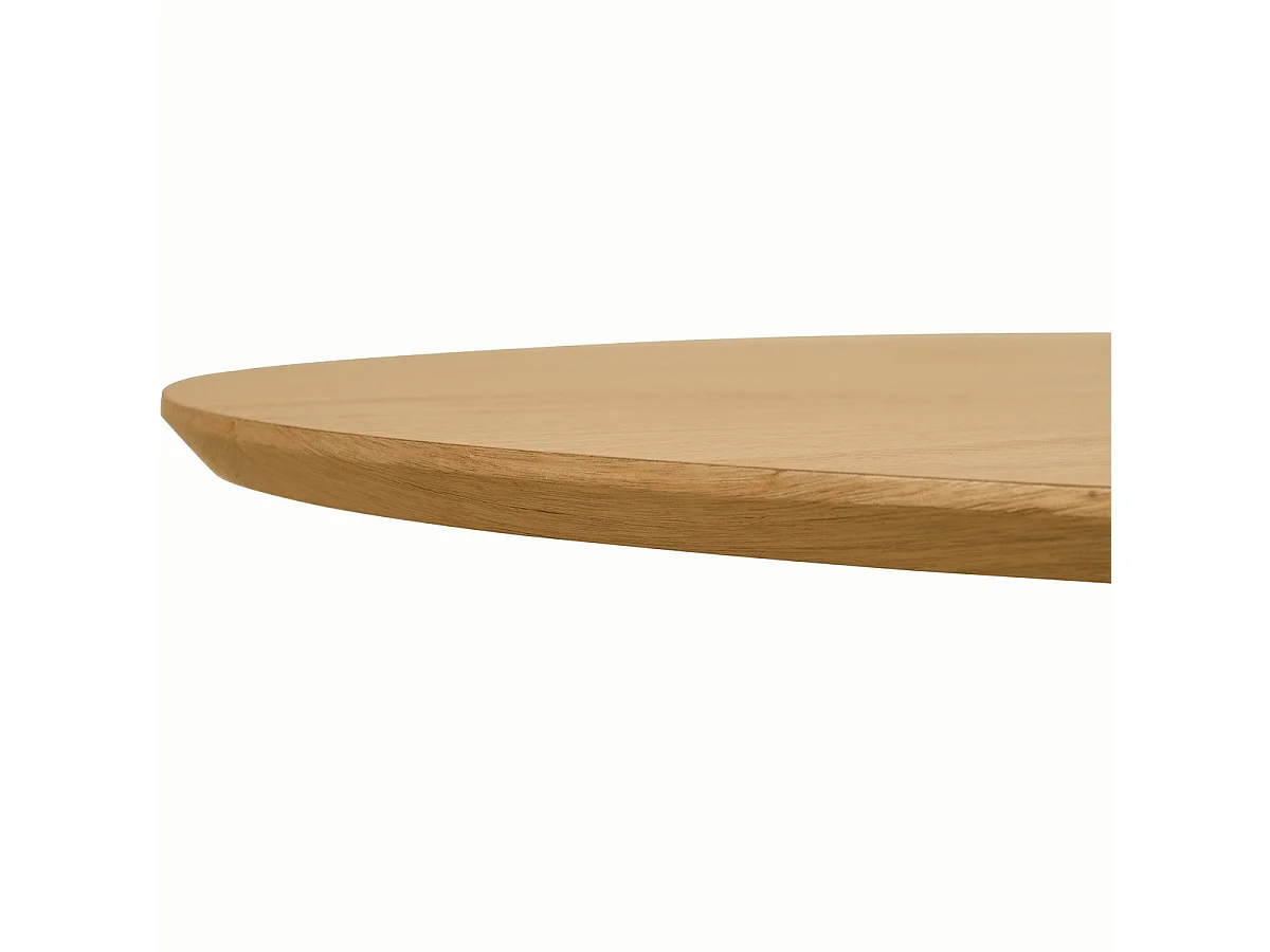 Table basse ronde en bois piètement cannelé Ø80 cm - Ada