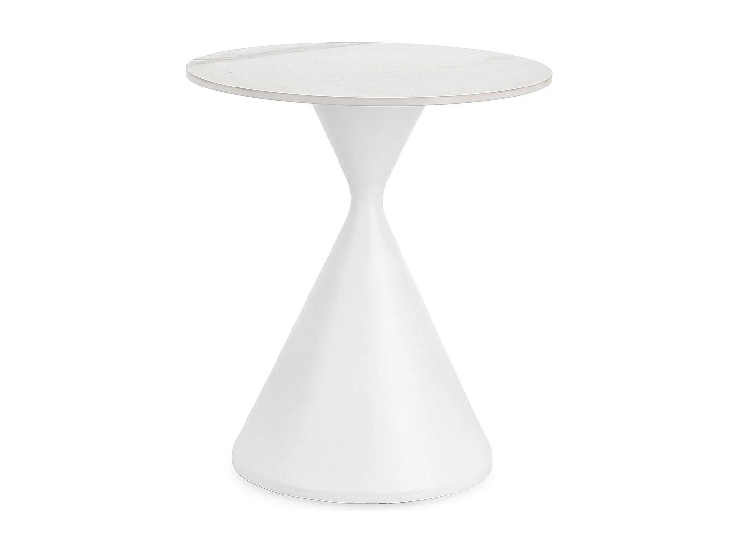 Bout de canapé rond D50 en céramique pied central en métal - EZE