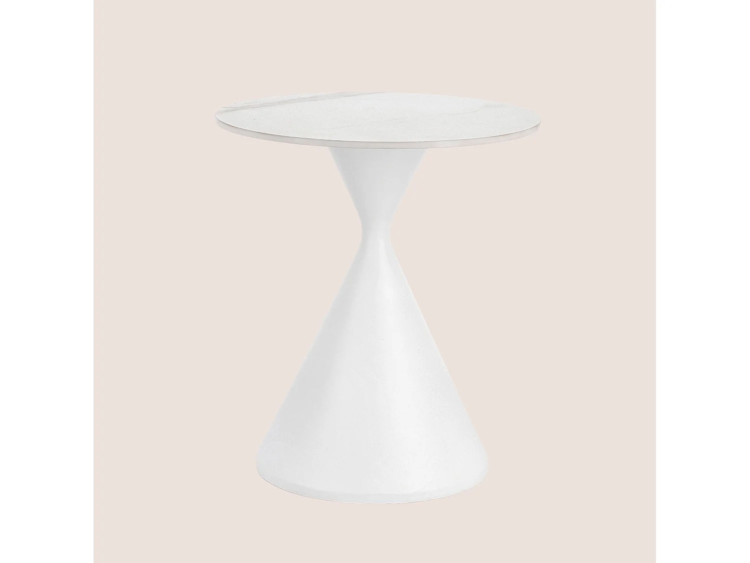 Bout de canapé rond D50 en céramique pied central en métal - EZE