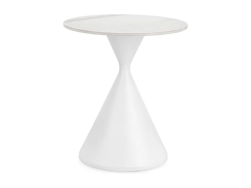 Bout de canapé rond D50 en céramique pied central en métal - EZE