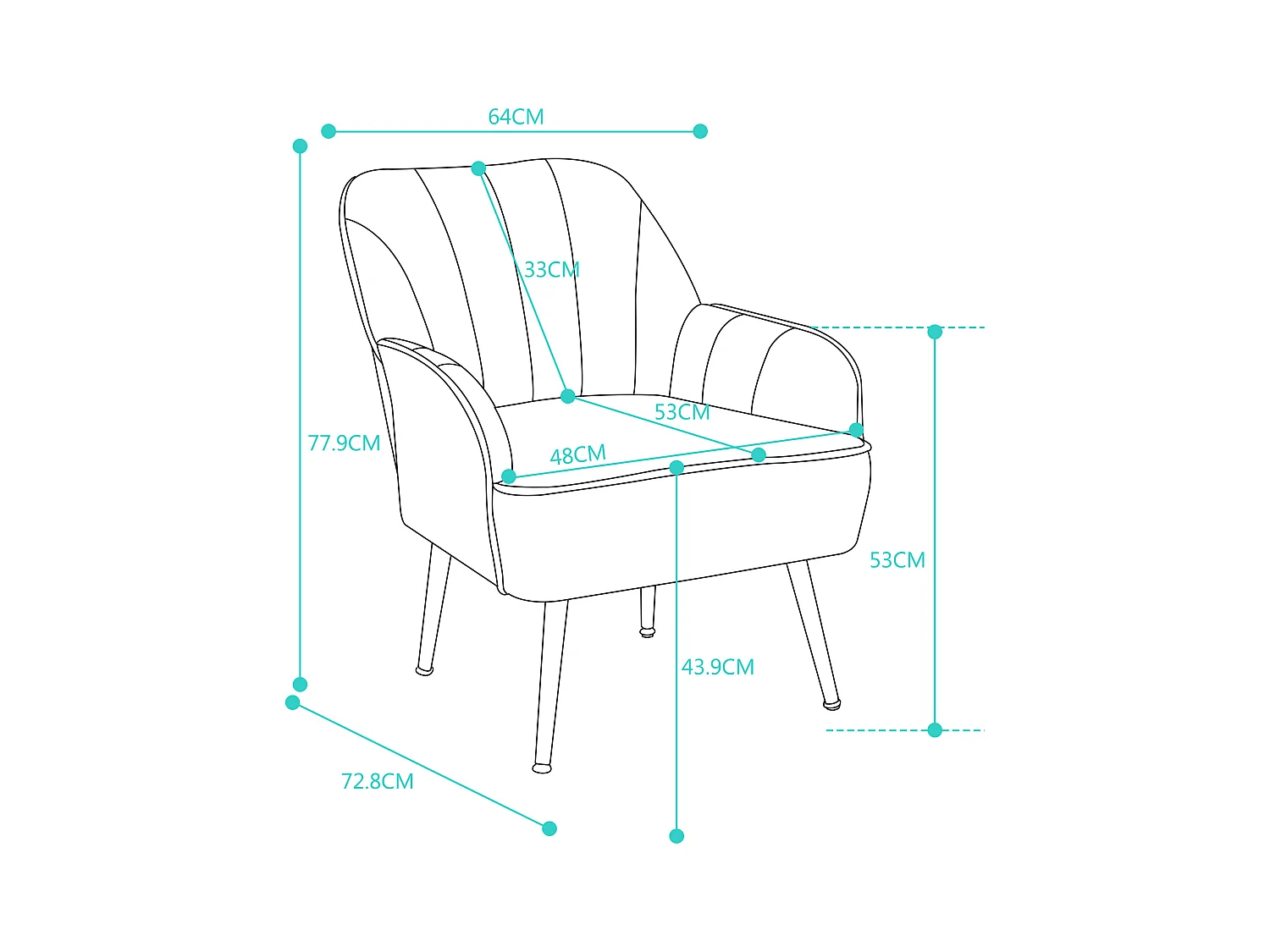Poltrona relax, velluto, nera, adatta a tutte le situazioni, 72,8 x 64 x 77,9 cm.