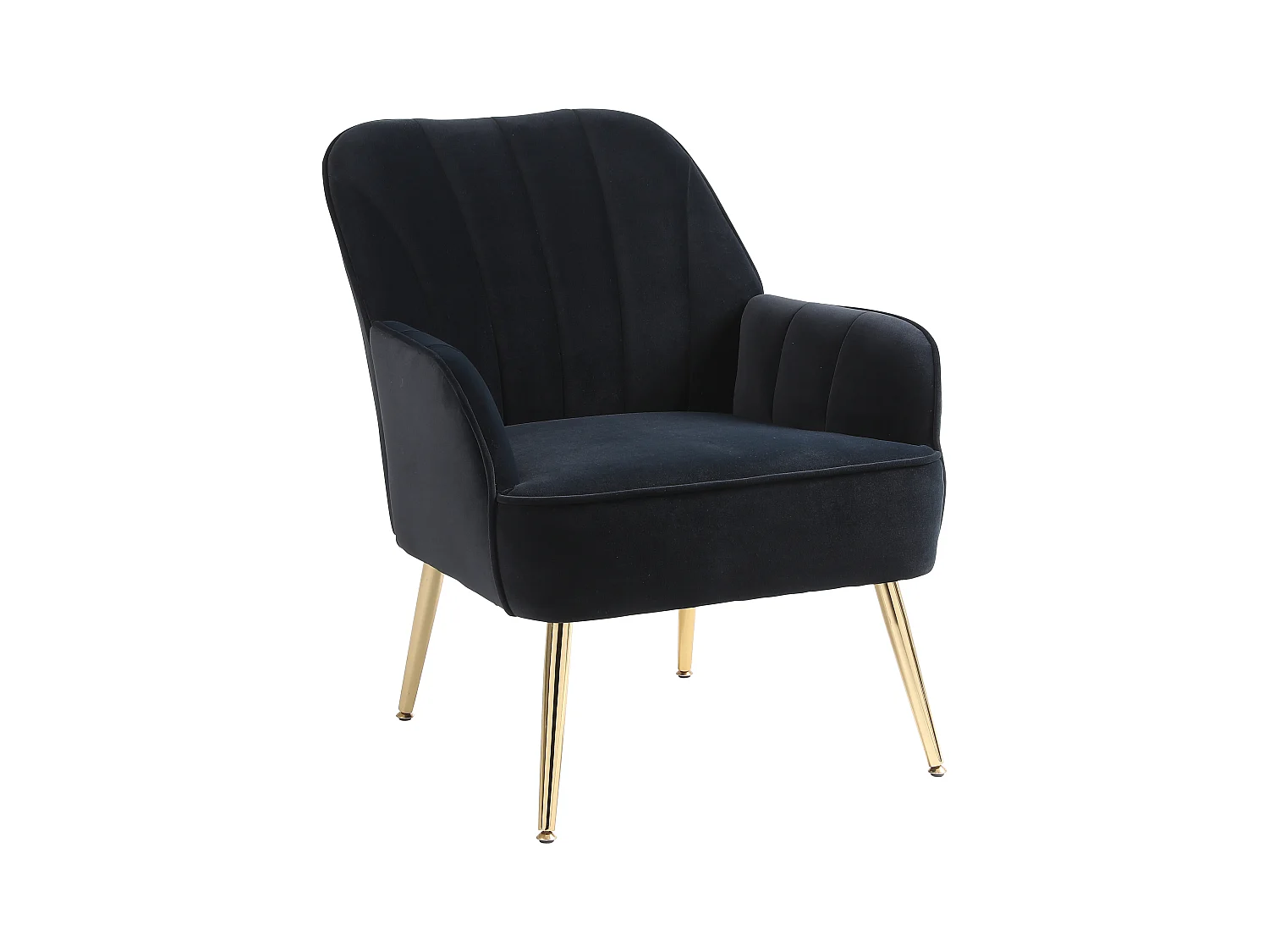 Poltrona relax, velluto, nera, adatta a tutte le situazioni, 72,8 x 64 x 77,9 cm.