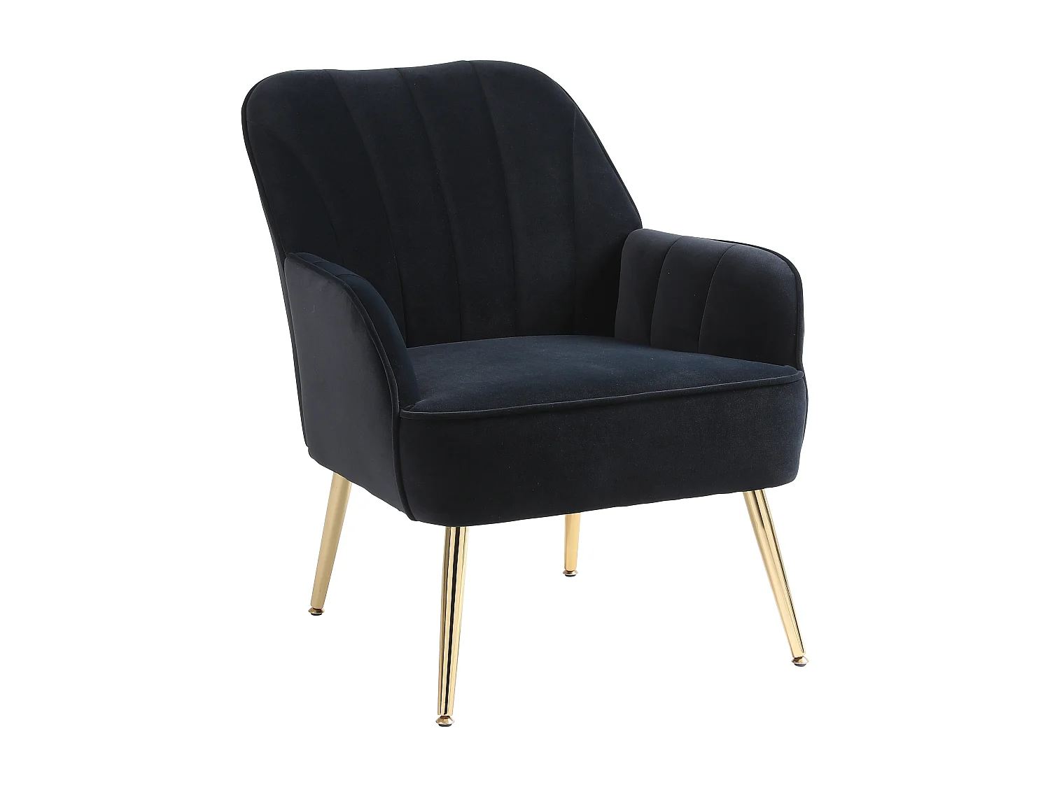 Fauteuil relax, velours, noir, adapté à toutes les situations, 72,8 x 64 x 77,9 cm.