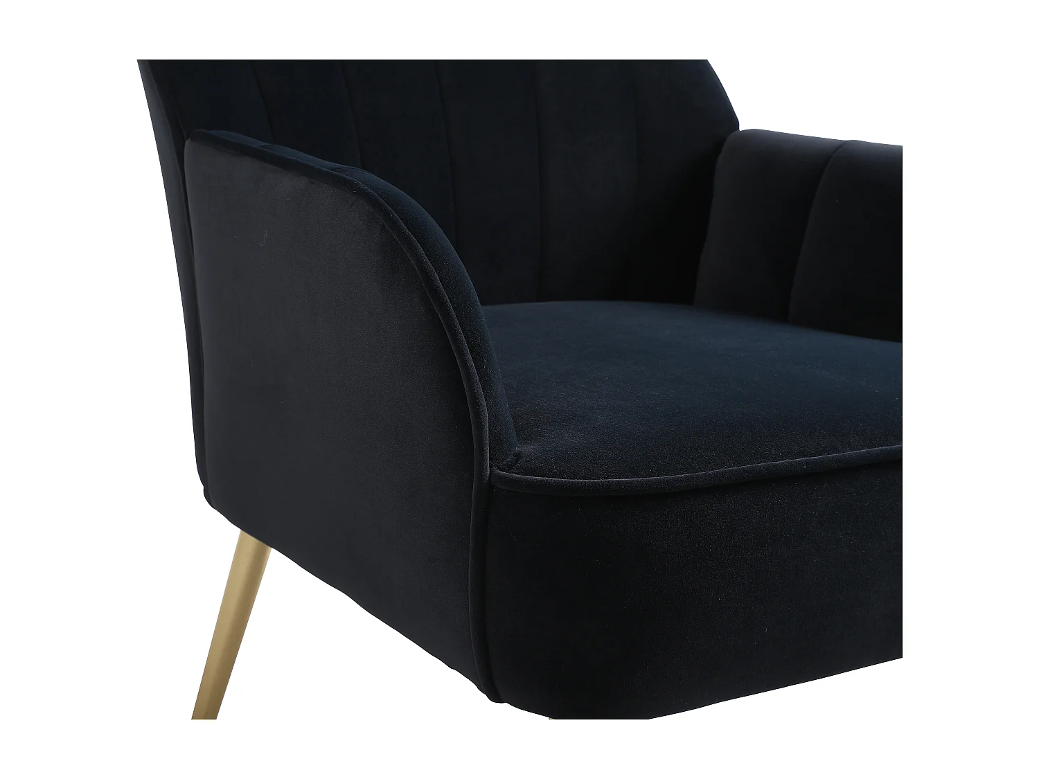 Fauteuil, velours, convient à toutes les occasions, noir, lot de 2 pièces.