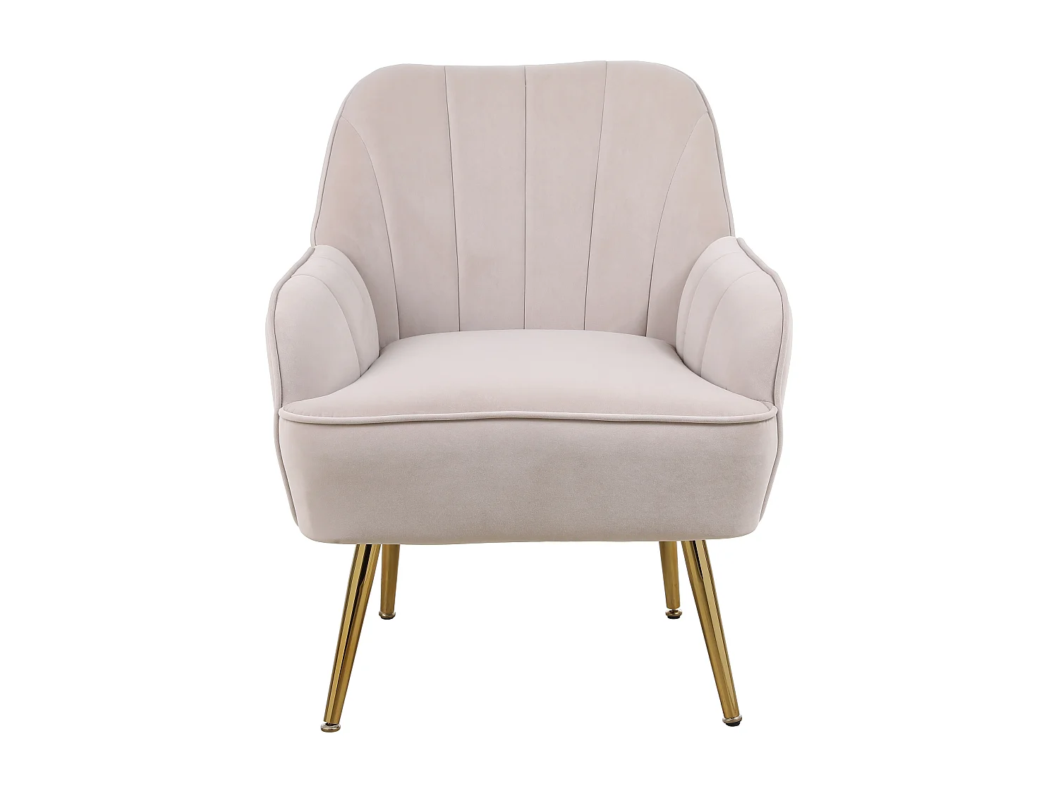 Fauteuil, velours, convient à toutes les occasions, couleur beige, lot de 2 pièces.
