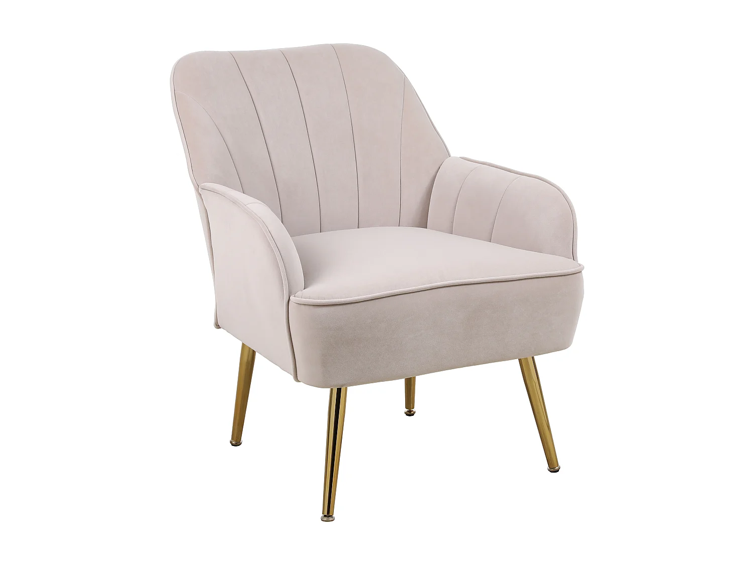 Sillón relax, terciopelo, beige, apto para todas las situaciones, 72,8 x 64 x 77,9 cm.