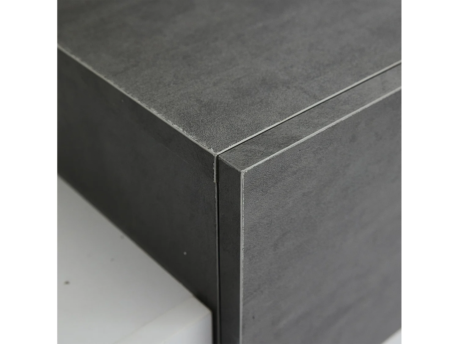 Meuble TV LED Moderne, Design Blanc et Gris, Avec Étagères en Verre, Pour Téléviseurs 55-80 Pouces (180x40x45cm)