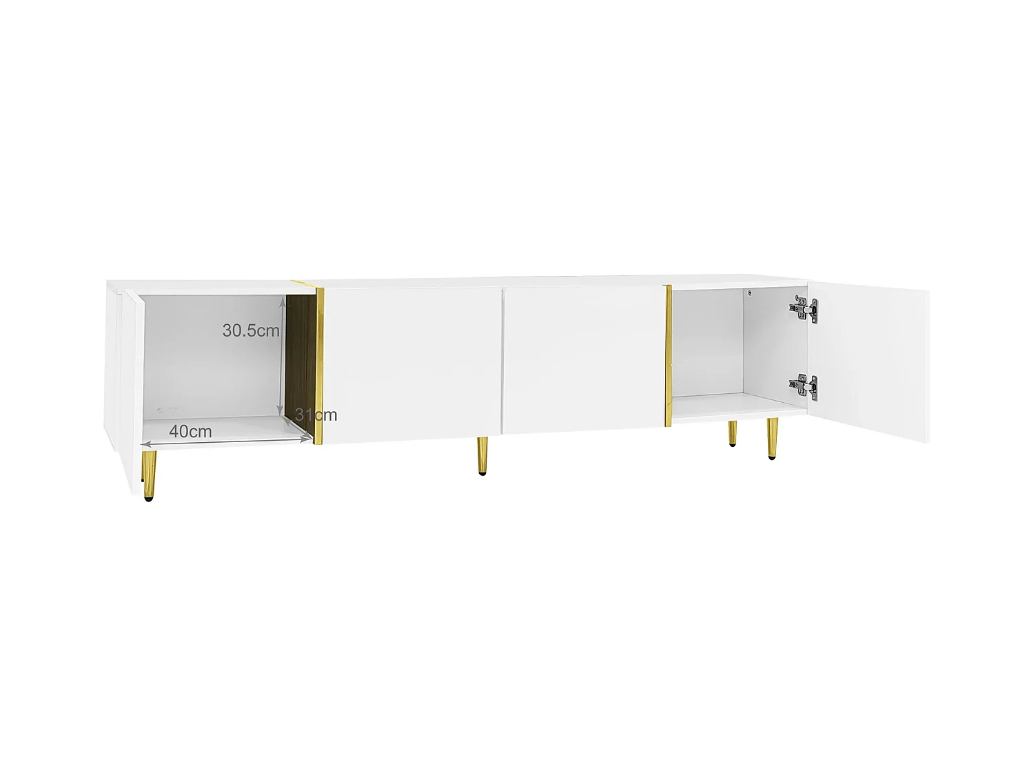 Set Meuble TV et Table Basse Haut Brillant Blanc, Design Élégant, MDF (170x35x46cm / 100x60x41.5cm)