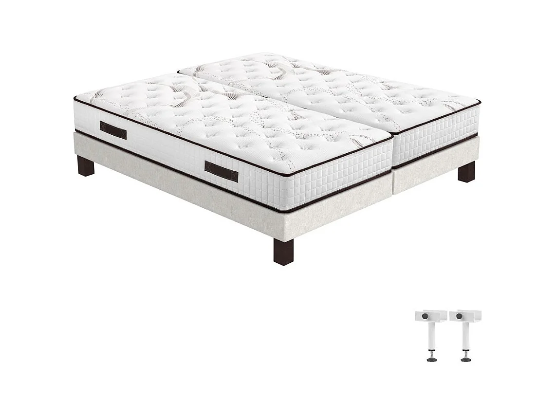 Matelas Myriade 4 + sommier SR15 - 2x90x190 - Mousse - Hauteur 23 cm - Soutien medium