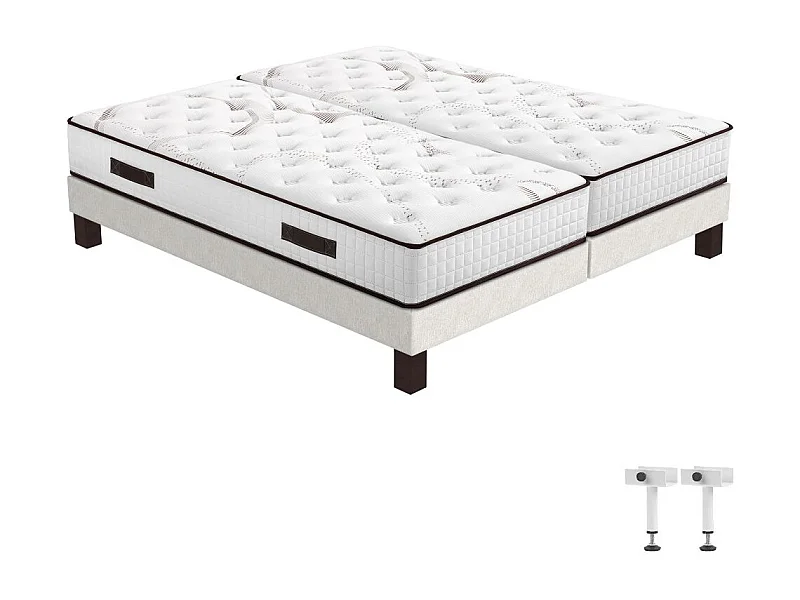 Matelas Myriade 4 + sommier SR15 - 2x90x190 - Mousse - Hauteur 23 cm - Soutien medium