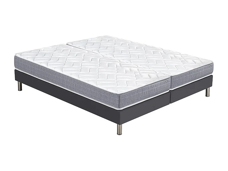 Matelas Maryland + sommier SR15 - 2x90x190 - Mousse - Hauteur 20 cm - Soutien ferme
