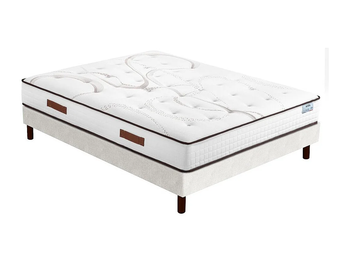 Matelas Repere + sommier SR15 - 160x200 - Ressorts - Hauteur 26 cm - Soutien ferme