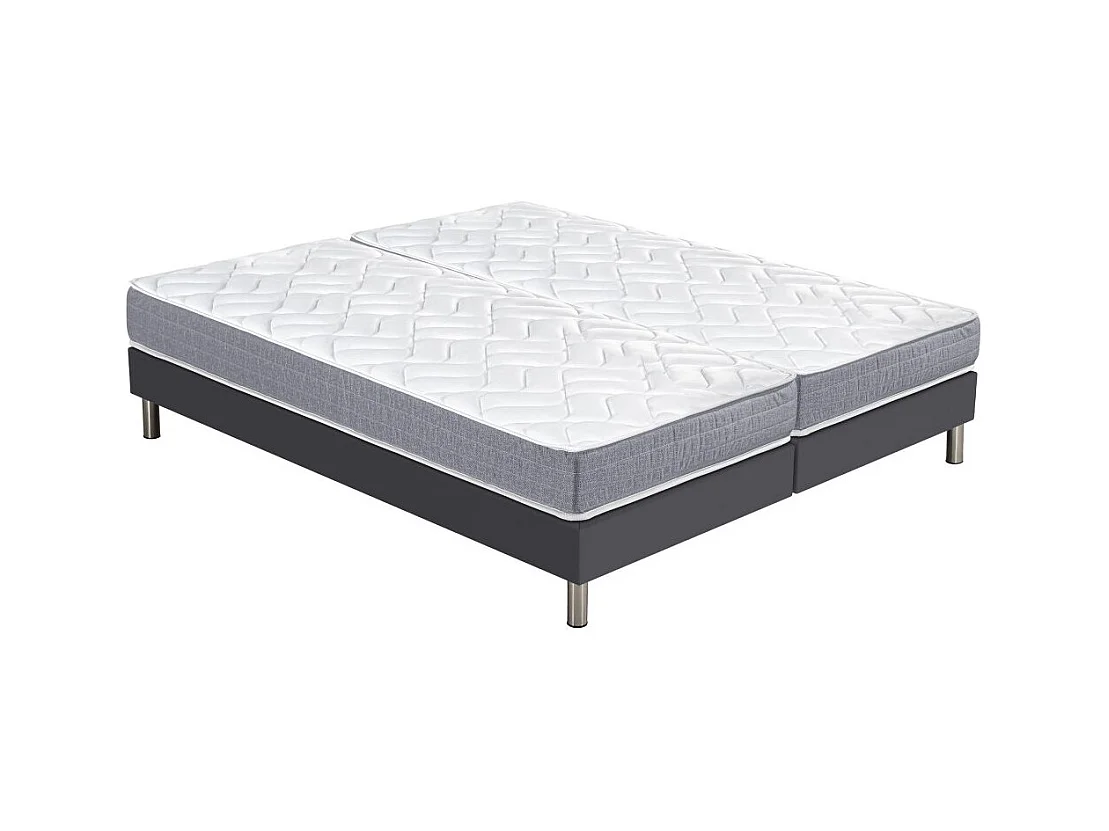 Matelas Maryland + sommier SR15 - 2x90x200 - Mousse - Hauteur 20 cm - Soutien ferme