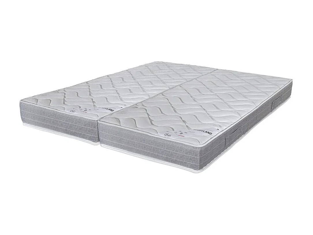 Matelas Maryland + sommier SR15 - 2x90x200 - Mousse - Hauteur 20 cm - Soutien ferme