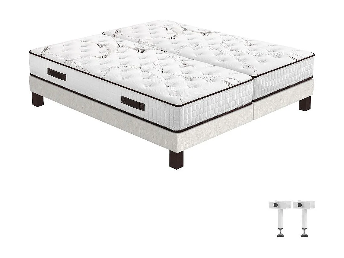 Matelas Myriade 4 + sommier SR15 - 2x90x200 - Mousse - Hauteur 23 cm - Soutien medium