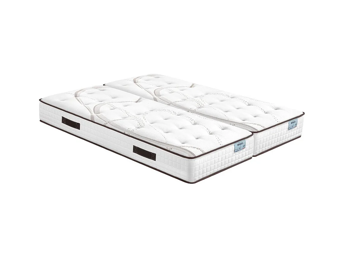 Matelas Moorea + sommier SR15 - 2x90x190 - Mousse - Hauteur 25 cm - Soutien ferme