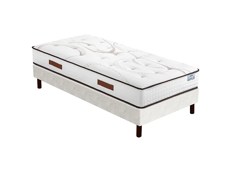 Matelas Repere + sommier SR15 - 90x190 - Ressorts - Hauteur 26 cm - Soutien ferme