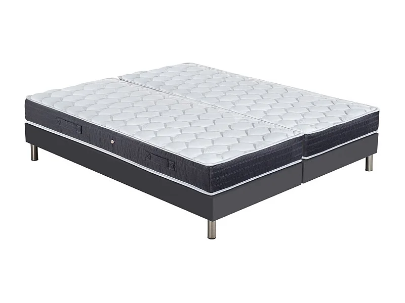 Matelas Maryland + sommier SR15 - 2x90x190 - Ressorts - Hauteur 25 cm - Soutien ferme