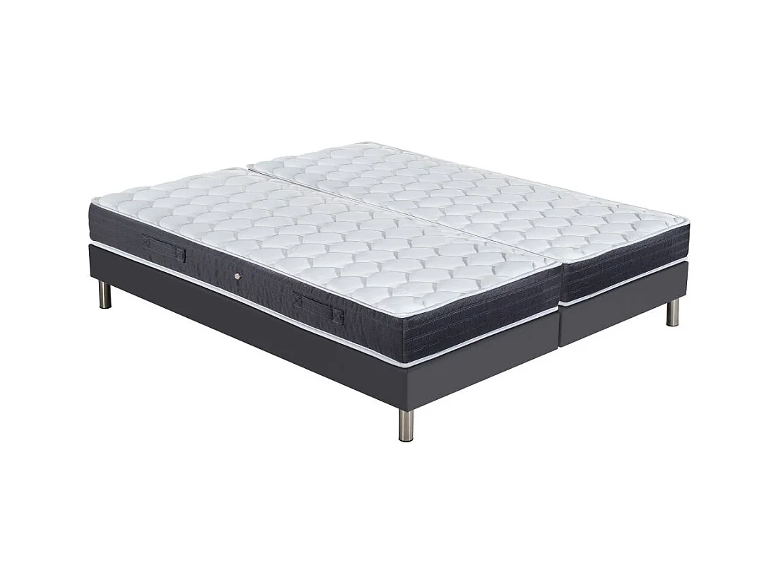 Matelas Maryland + sommier SR15 - 2x90x190 - Ressorts - Hauteur 25 cm - Soutien ferme