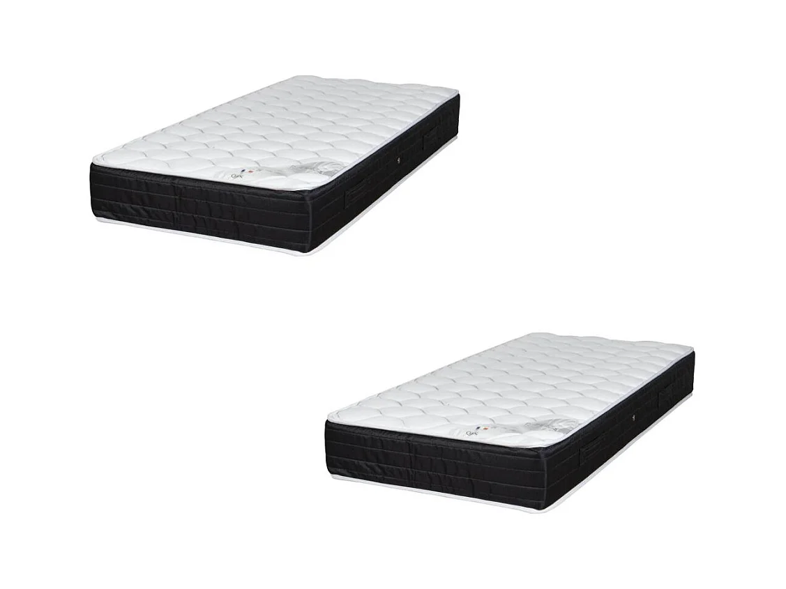 Matelas Maryland + sommier SR15 - 2x90x190 - Ressorts - Hauteur 25 cm - Soutien ferme