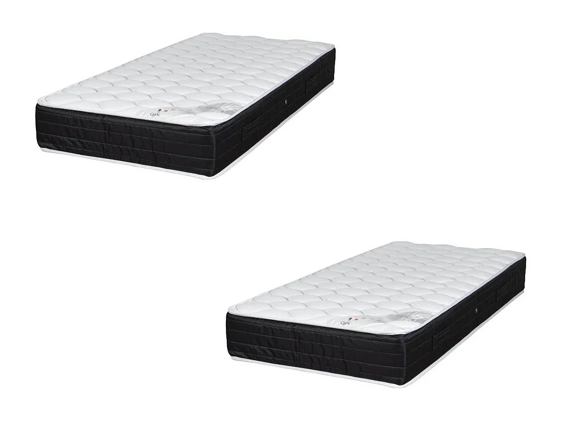 Matelas Maryland + sommier SR15 - 2x90x190 - Ressorts - Hauteur 25 cm - Soutien ferme