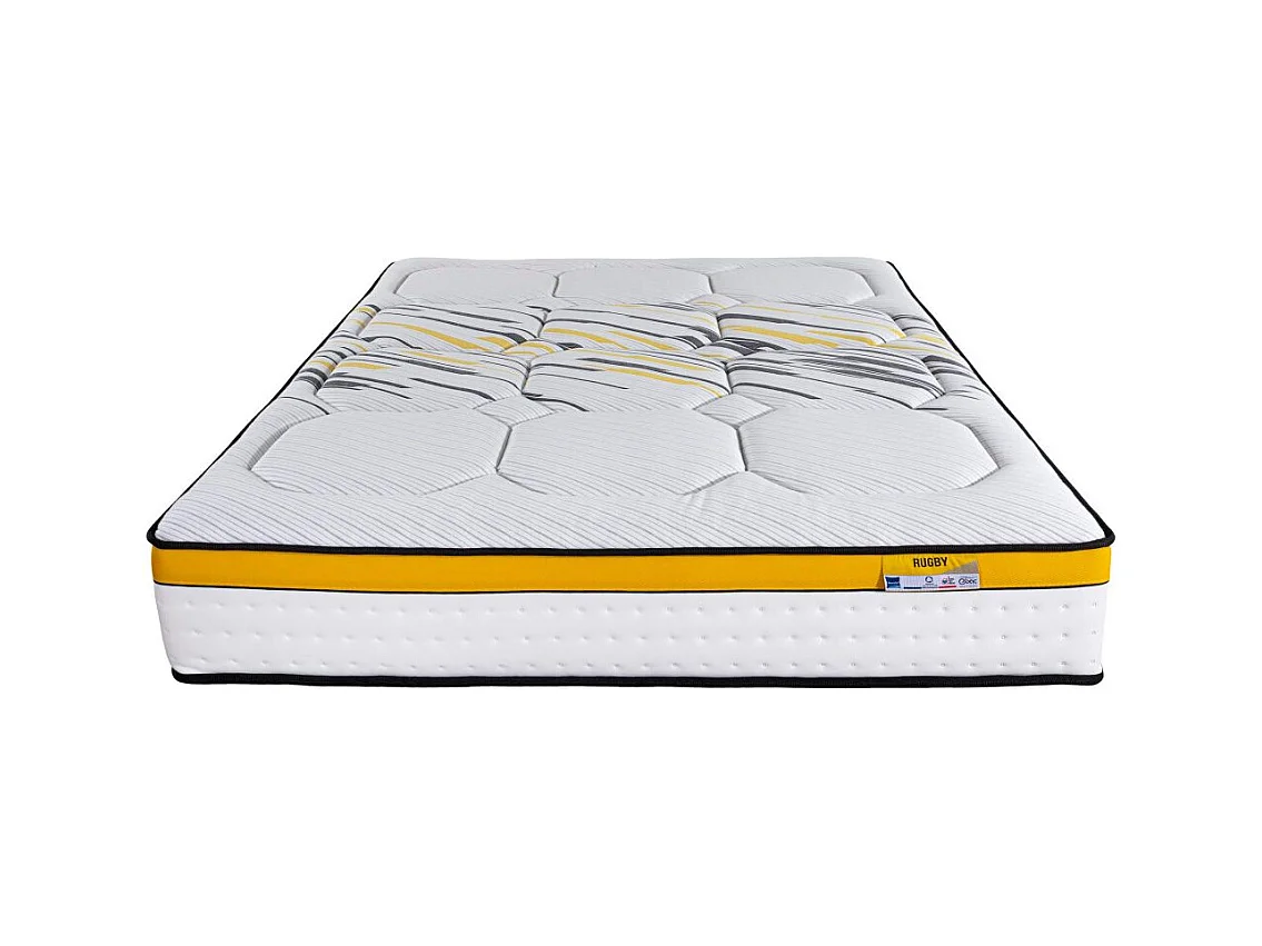 Matelas Rugby + sommier SR15 - 180x200 - Ressorts - Hauteur 29 cm - Ferme