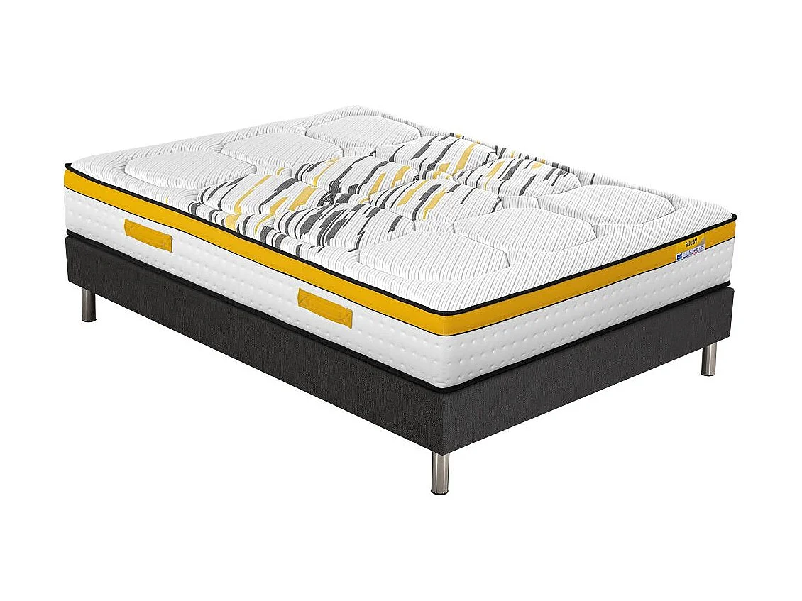 Matelas Rugby + sommier SR15 - 180x200 - Ressorts - Hauteur 29 cm - Ferme