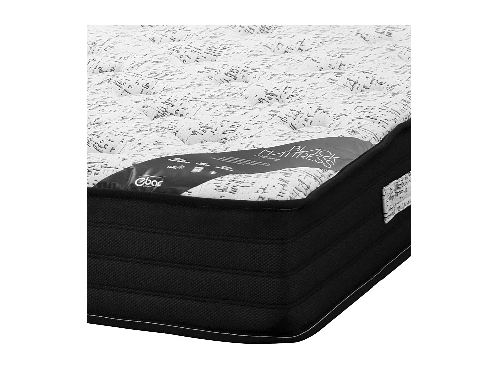 Matelas Black + sommier SR15 - 160x200 - Ressorts - Hauteur 26 cm - Très ferme