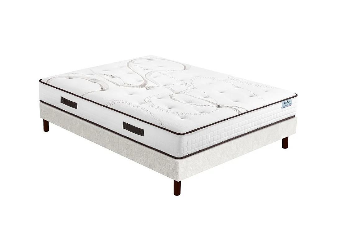 Matelas Moorea + sommier SR15 - 180x200 - Mousse - Hauteur 25 cm - Soutien ferme