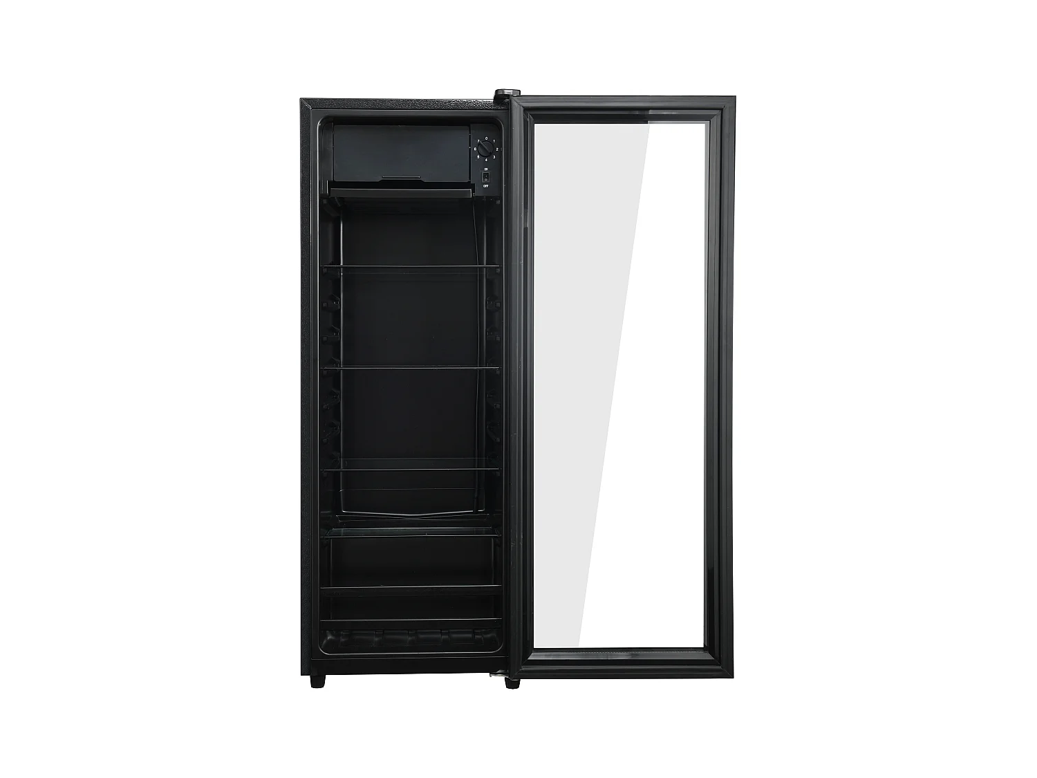 Mini Réfrigérateur 128L, 8L Congélateur + 120L Réfrigérateur, 7 Niveaux de Température, LED, R600a, Acier Inox, Noir (40x43.5x110cm)