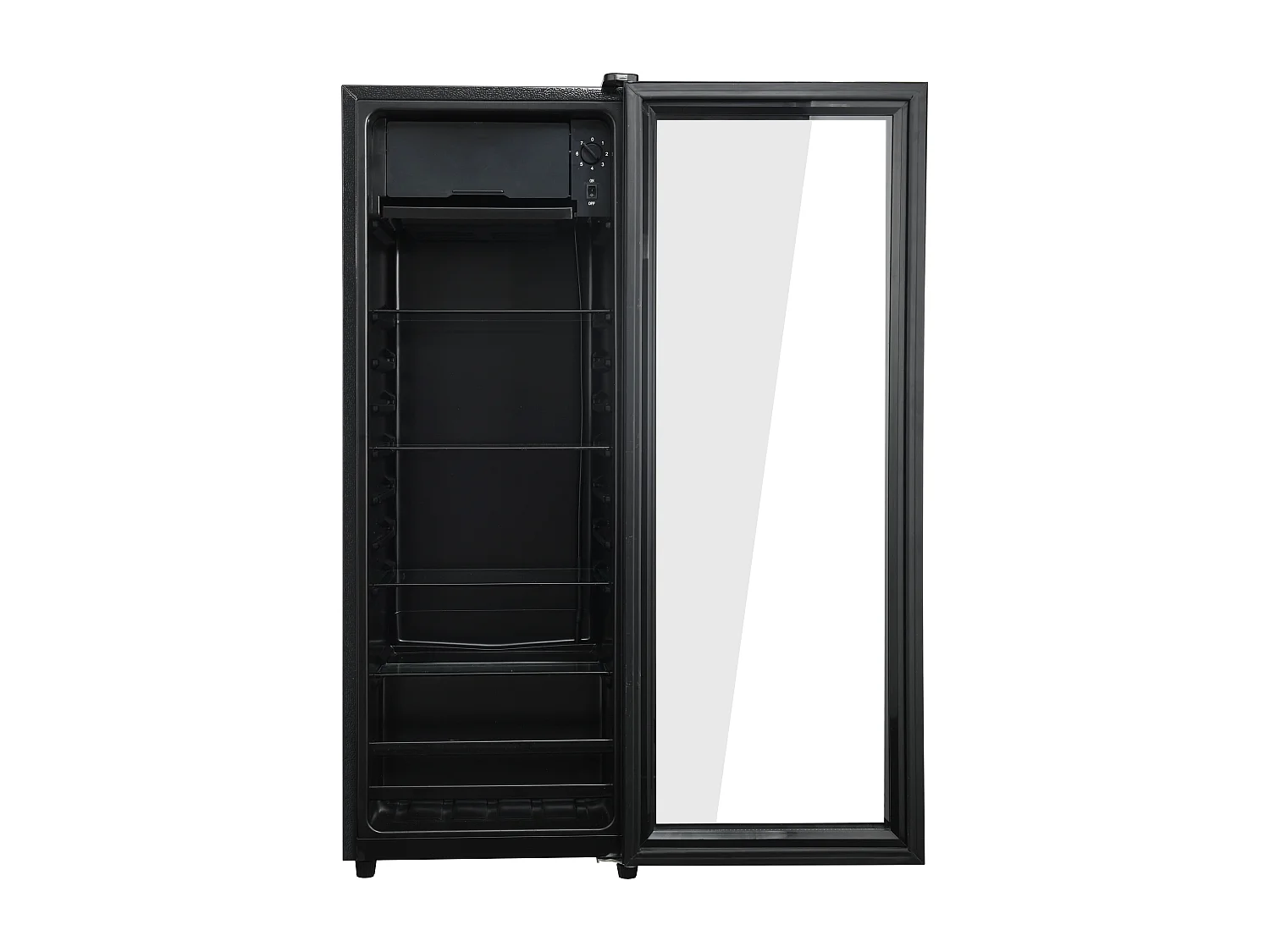Minikoelkast 128L, 8L Congélateur + 120L koelkast, 7 temperatuurniveaus, LED, R600a, Acier Inox, Noir (40x43,5x110cm)