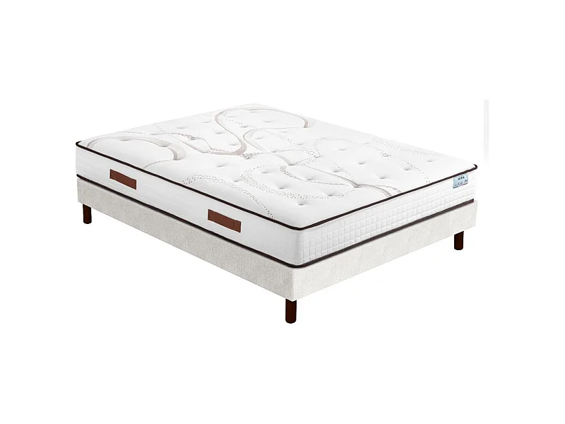Matelas Repere + sommier SR15 - 140x190 - Ressorts - Hauteur 26 cm - Soutien ferme