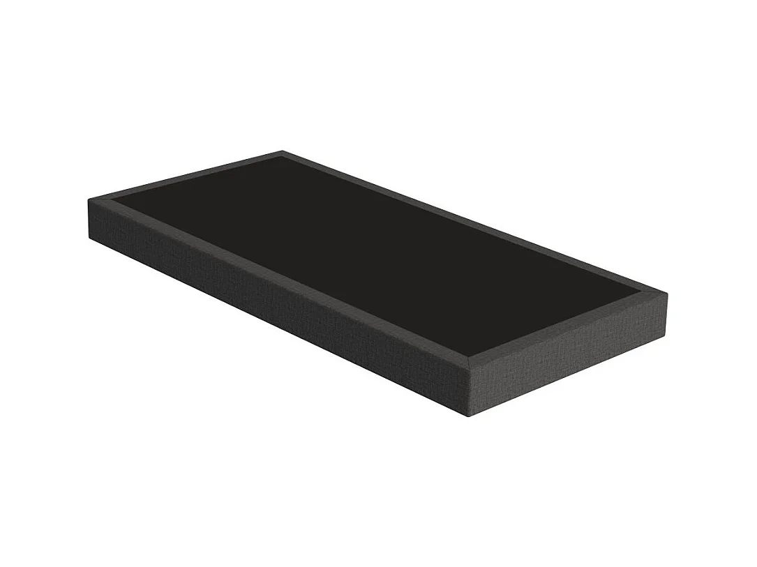 Sommier tapissier SR15 anthracite 90x190 Lattes bois massif - H.15 cm -Made in France