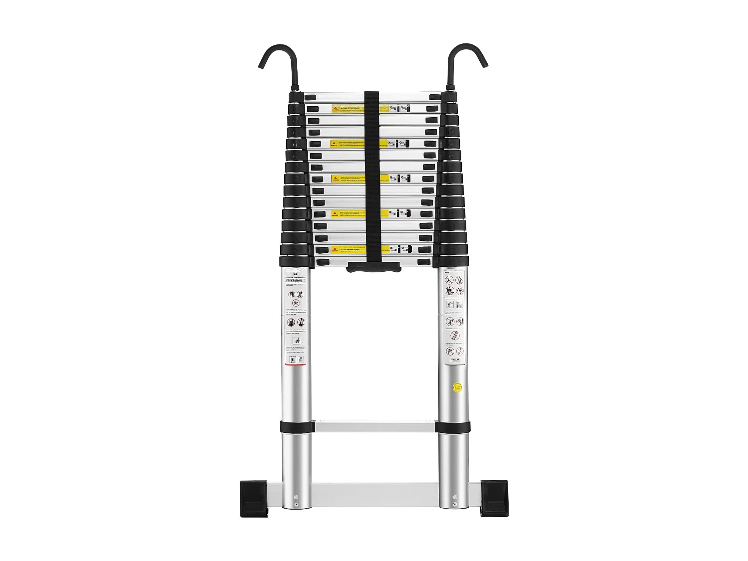 Échelle télescopique pliante DIY en aluminium de 6,2 m avec crochets, charge max. 150 kg, robuste