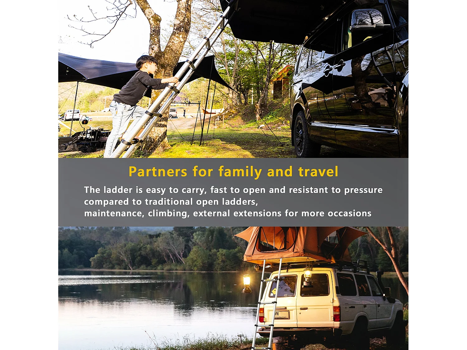 Échelle Télescopique 6.2M en Aluminium Bricolage Pliable, Charge Maximale 150kg