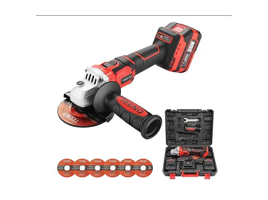 Meuleuse d'angle brushless 125mm，2 Batterie lithium-ion 20V 3.0Ah