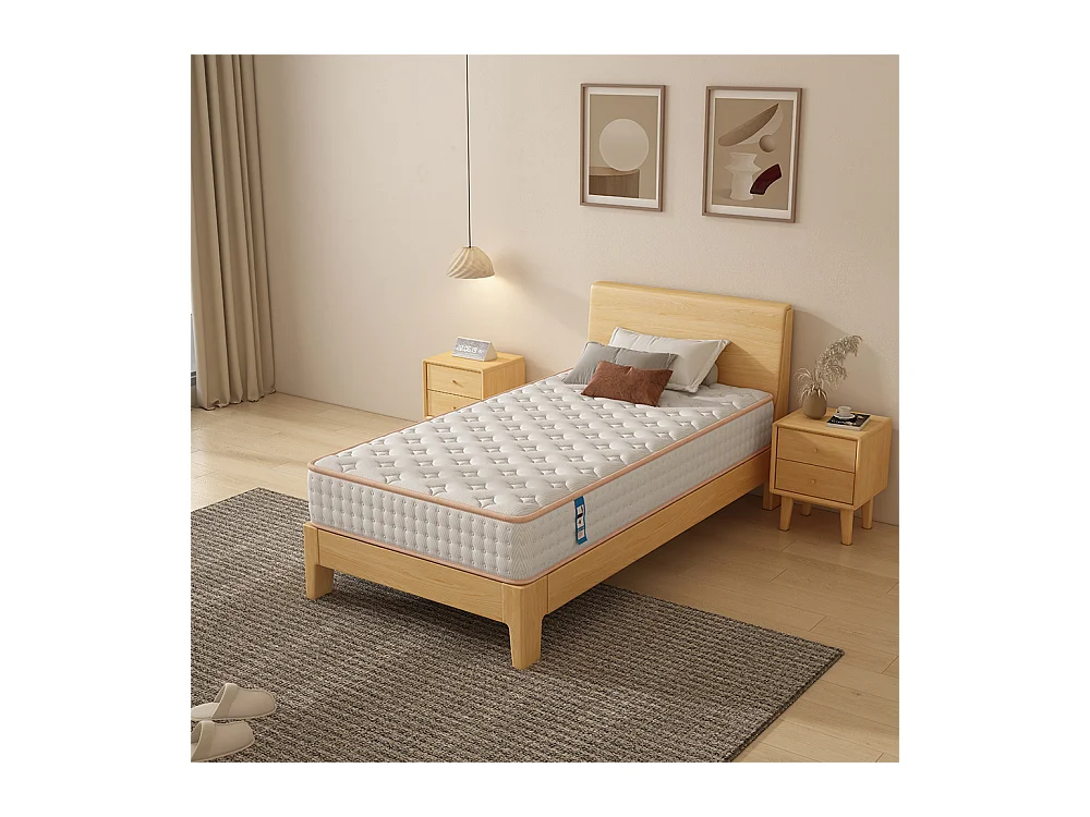 Lot de 2 Matelas en Mousse 90x190cm, Épaisseur 18cm, Conception de Ventilation 3D, Certificat Oeko-tex
