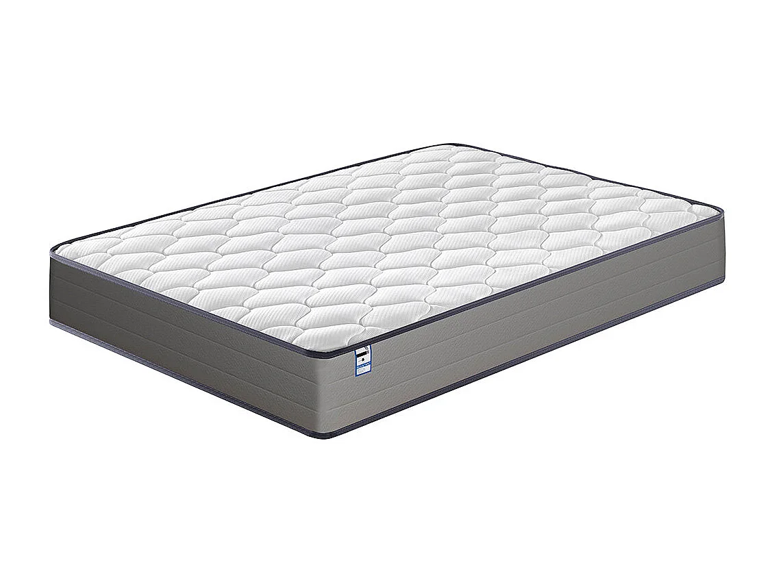 Ensemble Matelas à ressorts + Cadre de lit Plateforme Capitonné 160x200cm, Epaisseur du Matelas