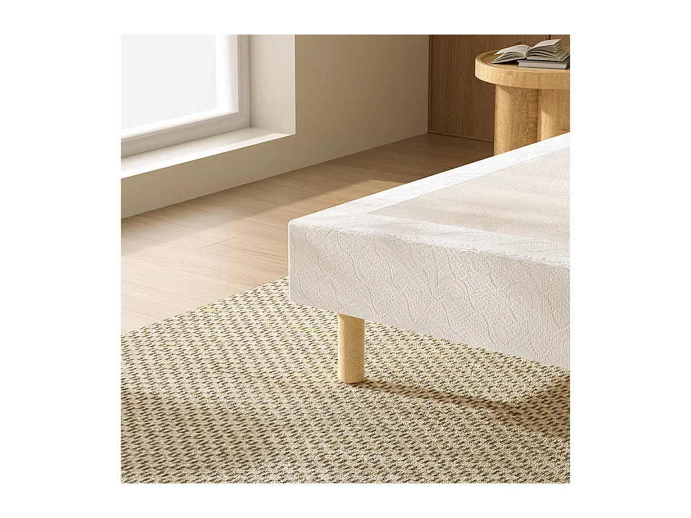 Cadre de lit 160 x 200 cm, équipé de 2 pieds centraux réglables (en fer), Hauteur totale 29 cm, Poids maximal chargé 250 kg