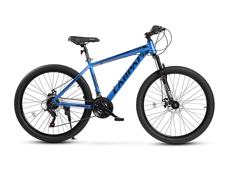 26 inch hardtail mountainbike, aluminium frame, 21 versnellingen, verende voorvork, geïntegreerde kabelgeleiding, unisex, blauw (140x71x20cm)