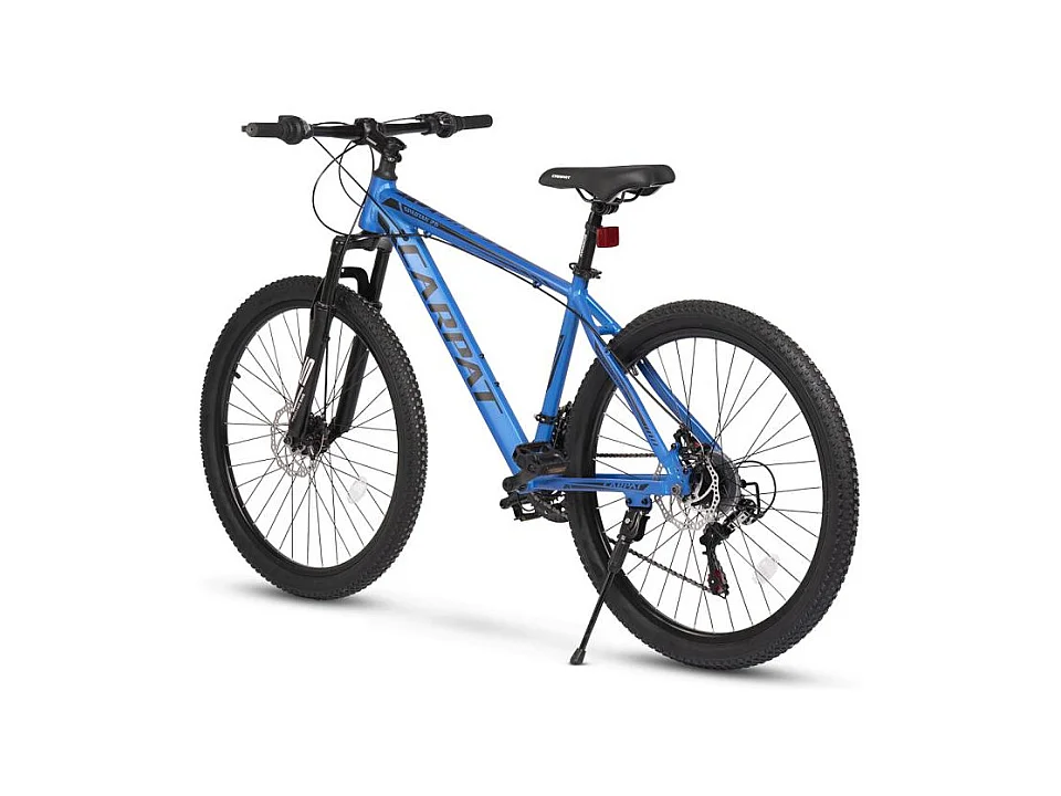 Bicicleta de montaña rígida 26", aluminio, 21 velocidades, horquilla suspensión, cableado integrado, unisex, azul (140 x 71 x 20 cm)