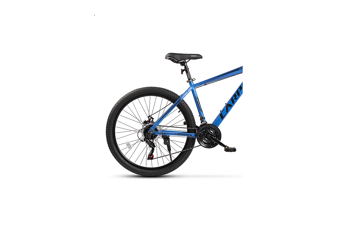 Bicicleta de montaña rígida 26", aluminio, 21 velocidades, horquilla suspensión, cableado integrado, unisex, azul (140 x 71 x 20 cm)