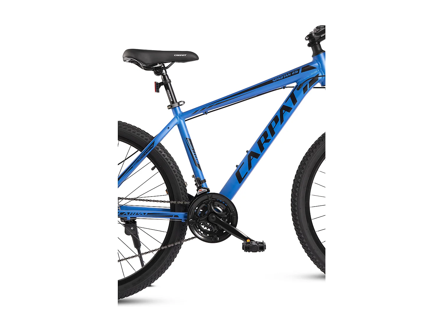 VTT semi-rigide 26 pouces, cadre aluminium, 21 vitesses, fourche suspendue, passage de câbles intégré, unisexe, bleu (140x71x20cm)